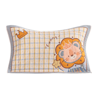 纯棉纱布枕巾一对装全棉可爱卡通