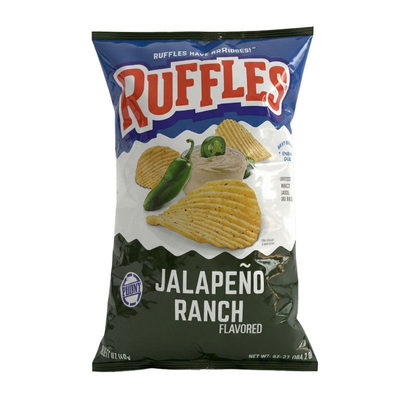 美国原装进口RUFFLES原切零食薯片休闲零食波浪辣椒味墨西哥风味