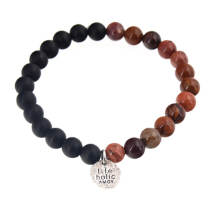 lifeholic小众设计TPW鸡血石多宝925银牌手链潮男ins情侣款配饰