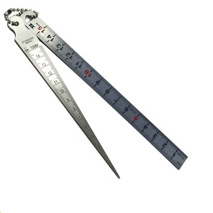 不锈钢间隙尺钢直尺锥形尺楔形塞尺三角孔尺孔径规高精度1-15mm