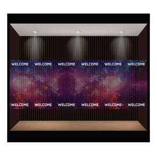 银河系网点裙边腰线玻璃门贴纸店铺门店橱窗装饰布置静电贴高级感