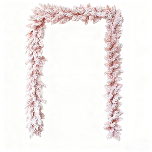 圣诞节装饰品粉色系列PVC植绒藤条DIY商场壁炉楼梯门挂家居装饰