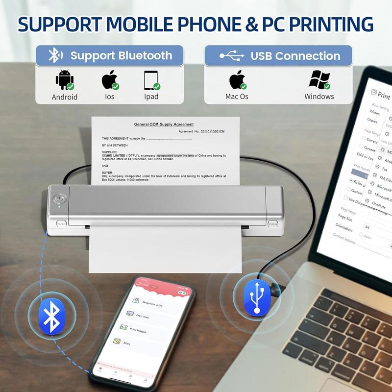 PhomemoM08F热敏打印机跨境A4小型打印机便携式迷你办公蓝牙家用