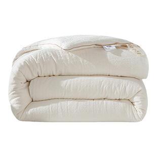 安睡宝A类全棉亲肤被子被芯单人春秋被提花新疆棉棉花被保暖冬被