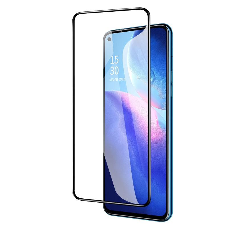 适用oppoReno5钢化膜oppoReno5k全屏覆盖手机膜Reno5全包防摔Reno5k蓝光oppo高清防指纹opop无白边贴膜黑边5g