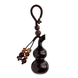 朴房紫檀木葫芦镶银钥匙扣本命像平安符黑檀汽车钥匙挂件创意男女