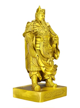 黄铜托塔天王李靖神像摆件