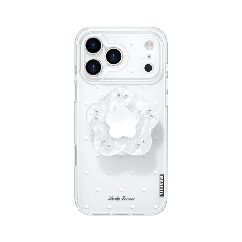 MASFEIL × 简约波点适用苹果17Promax手机壳新款Ro9磁吸带支架iPhone16Pro保护套高级感女ip15pm网红超薄14