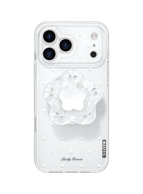MASFEIL × 简约波点适用苹果17Promax手机壳新款Ro9磁吸带支架iPhone16Pro保护套高级感女ip15pm网红超薄14