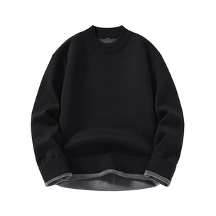 GV真维斯毛衣男款冬季加绒加厚半高领毛线衣男保暖男士内搭上衣C