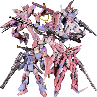 千手万代春日配色MG空战突击 暴风 迅雷 决斗圣盾 马卡龙高达模型