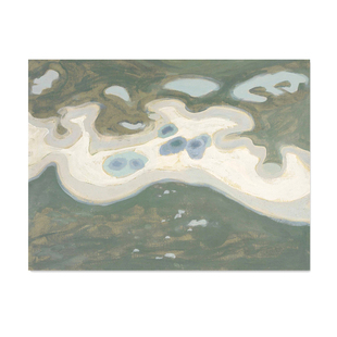 原创手绘WKJ.浮生一梦｜艺术油画客餐厅装饰画绿色设计师定制挂画