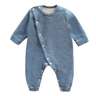 婴儿连体衣春秋款德绒自发热保暖7打底衣6个月宝宝衣服秋季9套装8