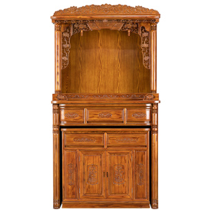 家用实木佛龛供桌财神爷立柜供台新中式观音佛柜神台现代简约神龛