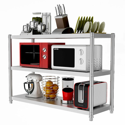 落地多层微波炉货架不锈钢厨房