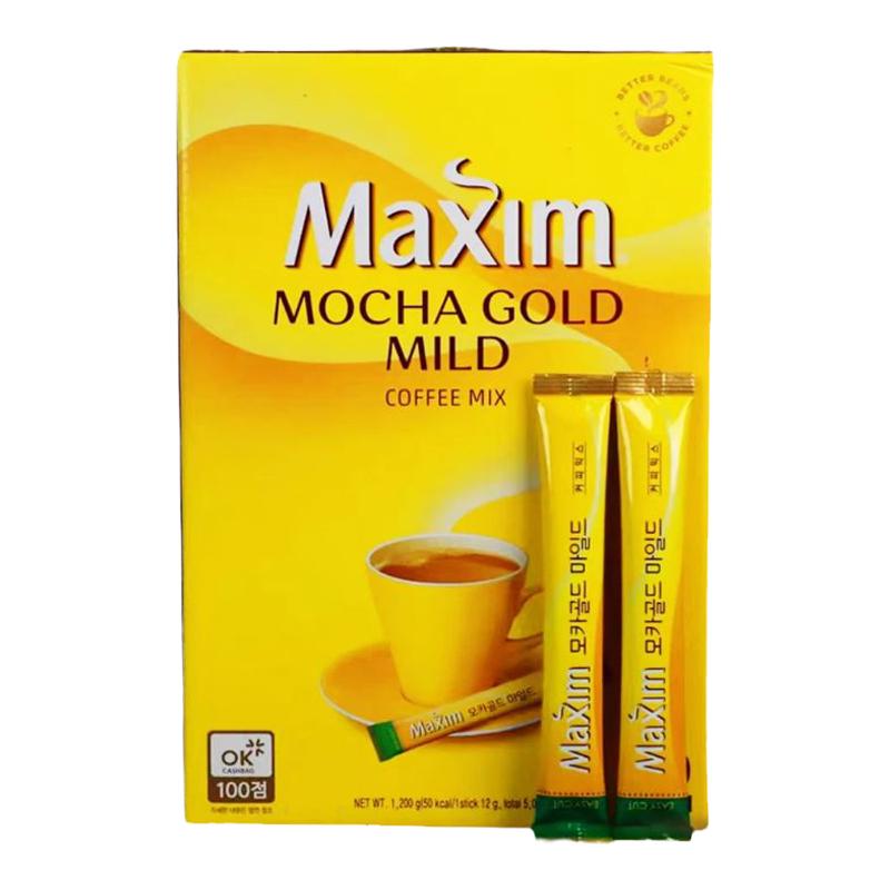 麦馨摩卡咖啡Maxim三合一速溶咖啡粉1200g韩国进口咖啡100条盒装