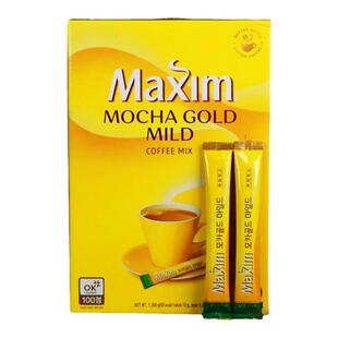 麦馨摩卡咖啡Maxim三合一速溶咖啡粉1200g韩国进口咖啡100条盒装