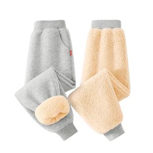 棉致女童加绒裤子加厚羊羔绒冬季女大童秋冬一体绒裤儿童棉裤冬款