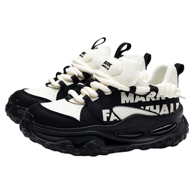 马克华菲冬季老爹鞋软底增高男鞋