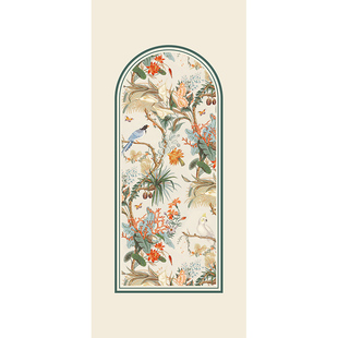 美式花鸟复古衣柜门装饰贴纸二手房翻新布置卧室家具改造贴画自粘