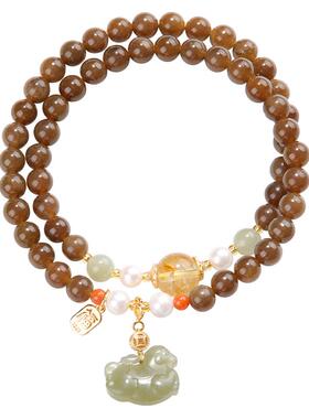 天然和田玉糖玉双圈手串