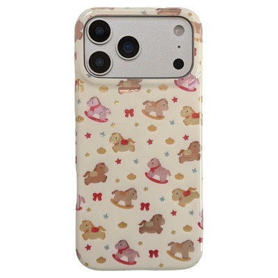 jze 韩风可爱锡纸纹星星小马适用苹果17ProMax手机壳iphone15新款16pro女13手拎绳15pro双层14防摔保护套超火