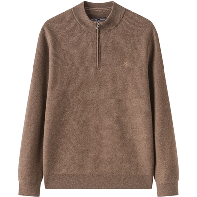 Marc O'Polo/MOP2025春季新款简约立领拉链绵羊毛针织衫男士上衣