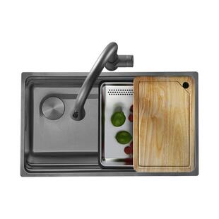 悍高304不锈钢水槽纳米单槽洗菜盆大单槽厨房洗碗池家用洗菜池