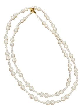 法式轻奢珍珠叠戴项链小香风长链