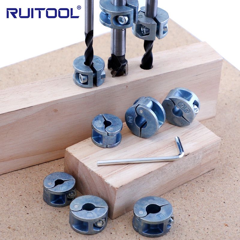 公英制钻头限位环 木工钻孔深度限位器 麻花钻头固定止推环锁紧圈