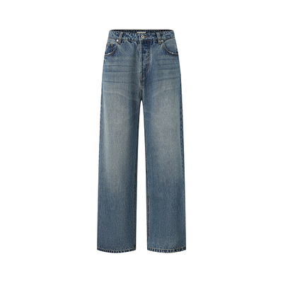 ROYA | 美国CONE康龙牛仔面料14OZ复古水洗阔腿直筒牛仔裤