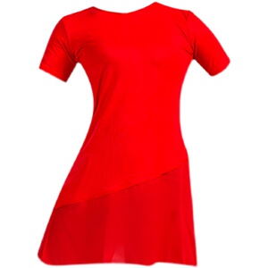仙气莫代尔旗袍古典舞蹈服女夏练功服短袖老师专用大码拼长款上衣
