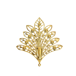 diy头饰品配件古风步摇发簪发冠材料祥云花片铁金属片长条打底片