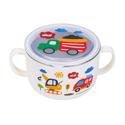 联扣316L不锈钢学生汤碗带盖