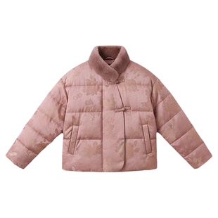 新中式紫色鹅绒服妈妈冬装外套2025新款洋气年轻款羽绒服旗舰店