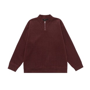 班尼路SK极简风半拉链立领卫衣男冬季重磅纹理感套头衫潮流上衣YS