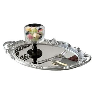法式复古镜子托盘ins风客厅家用桌面摆件拍照道具首饰展示收纳盘