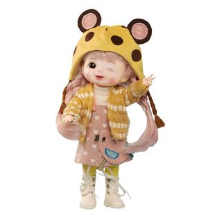 多丽丝萌豆豆娃娃洋娃娃玩具套装女孩儿童迷你bjd22.5cm仿真ob