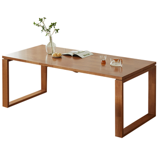 实木餐桌饭桌大板桌椅套装北欧家用长方形日式樱桃木色小户型长桌