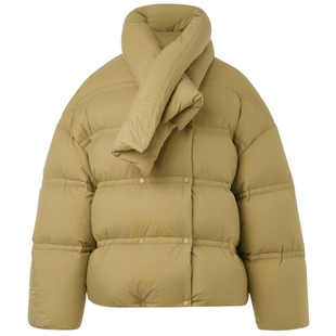 IIIVIVINIKO冬季新款鸭绒短款带围巾面包羽绒服女R449156070C