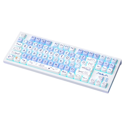 狼蛛F87键无线机械键盘F3387键鼠套装青红茶轴可爱游戏办公通用