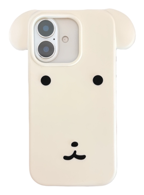 乐乐心愿屋 韩国Ganadi小狗简约立体适用iPhone17promax手机壳苹果16pro软硅胶套挂绳手绳可爱卡通ins日系女