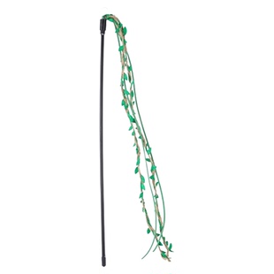 猫玩具麻绳树叶逗猫棒长杆带铃铛猫自嗨解闷神器造型新颖猫咪用品