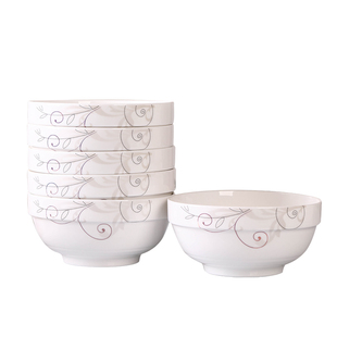 家用6个大面碗套装 陶瓷餐具泡面碗学生宿舍用 创意大号汤碗组合