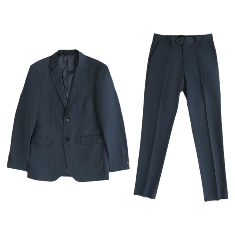 韩版单排修身夏季蓝色西服