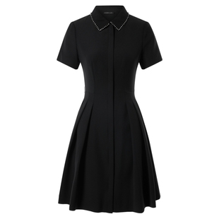 【经典小黑裙】La Koradior拉珂蒂夏季赫本风小黑裙收腰连衣裙女