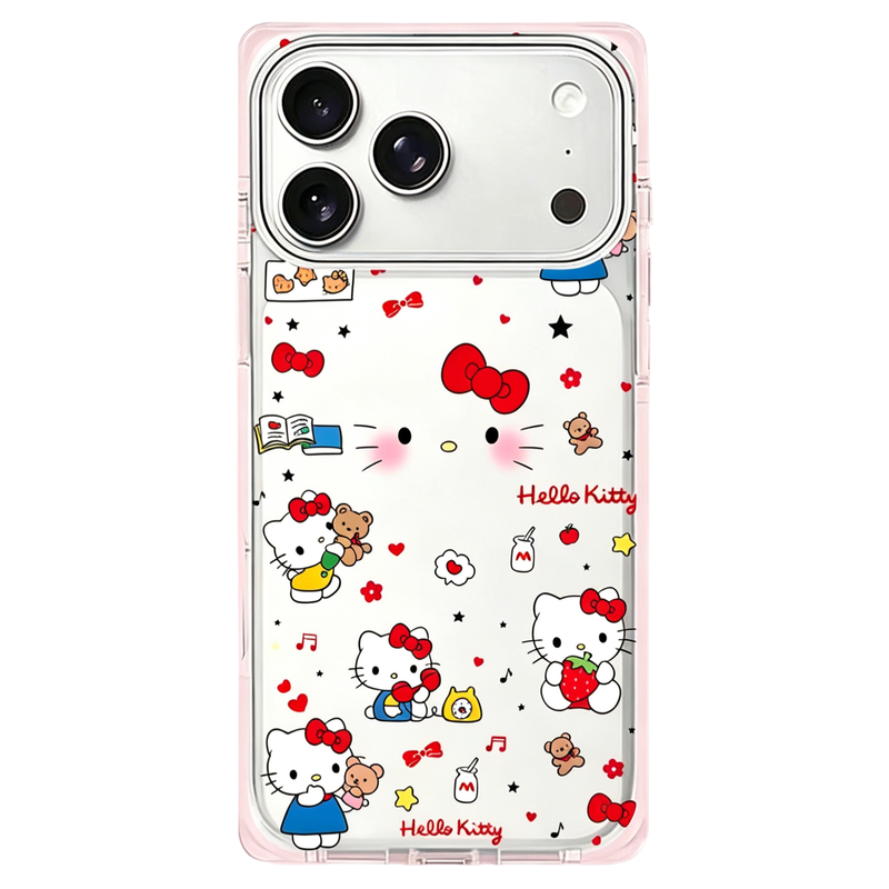 贴纸KT猫美乐蒂适用iphone苹果17promax小众16pro卡通15可爱个性甜美亚克力透色ins苞米包相机ai键方形手机壳