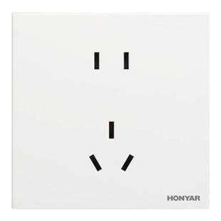 鸿雁开关插座旗舰店86型五孔插座多孔家用暗装墙壁开关面板L3白色