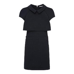 【WMWM】蕾虎设计感潮流时尚翻领修身短袖连衣裙格雷系连衣裙