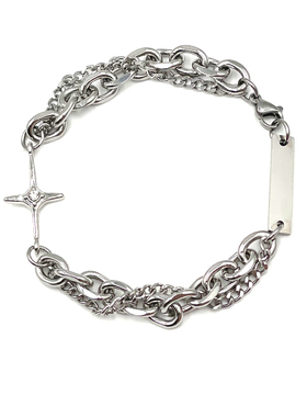 crivla复古十字架镶钻冷淡风手链